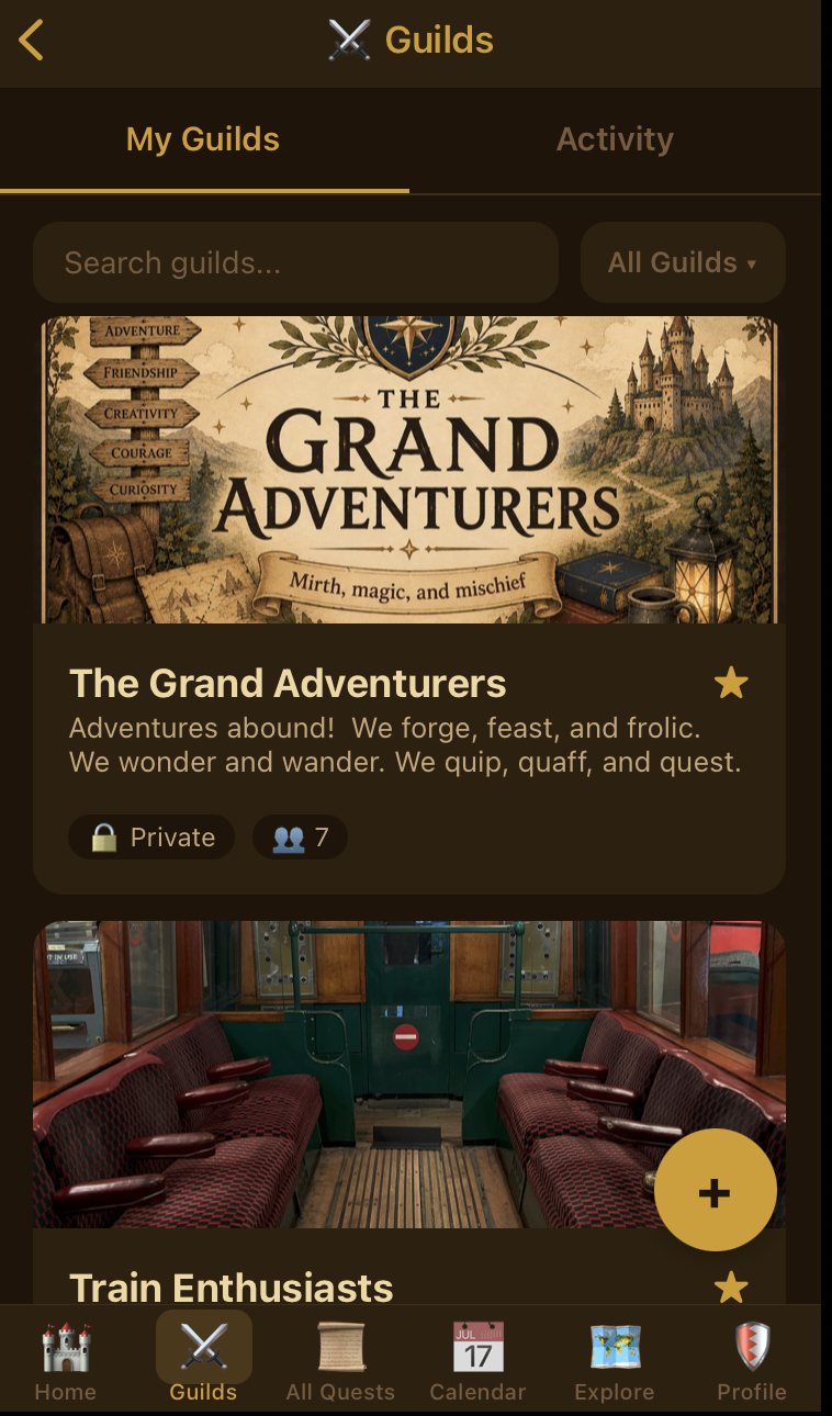 Guilds Screen